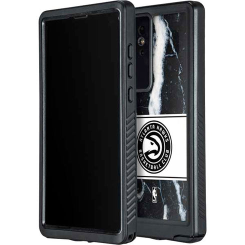 NBA Atlanta Hawks Marble Galaxy S24 Ultra Waterproof Case