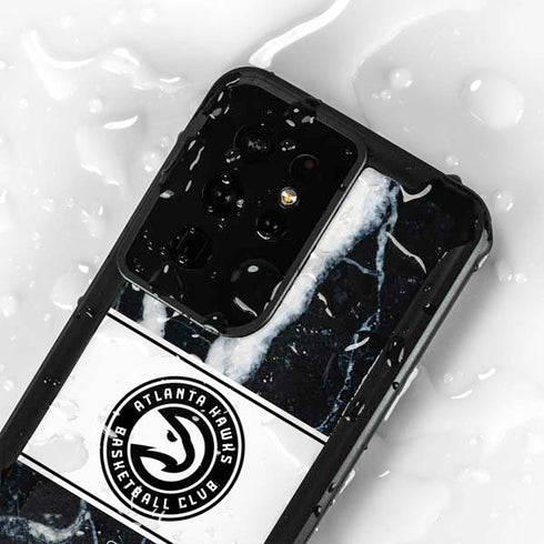 NBA Atlanta Hawks Marble Galaxy S24 Ultra Waterproof Case