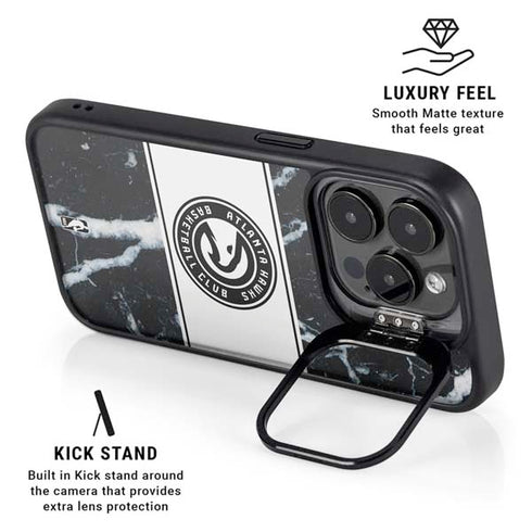 NBA Atlanta Hawks Marble iPhone 14 Pro Max Kickstand Case