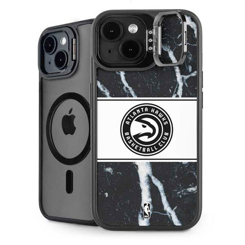 NBA Atlanta Hawks Marble iPhone 15 Plus Kickstand Case