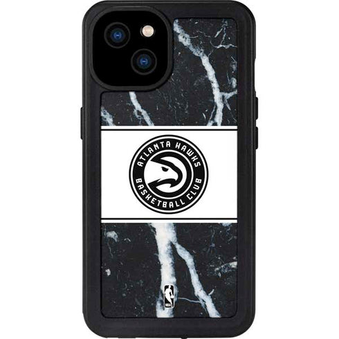 NBA Atlanta Hawks Marble iPhone 15 Plus Waterproof Case