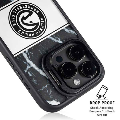 NBA Atlanta Hawks Marble iPhone 15 Pro Kickstand Case