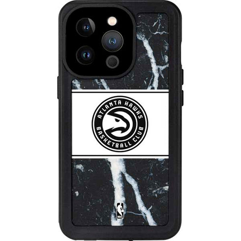 NBA Atlanta Hawks Marble iPhone 15 Pro Waterproof Case