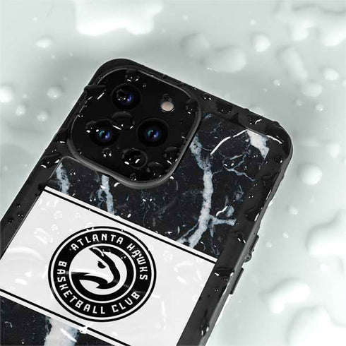 NBA Atlanta Hawks Marble iPhone 15 Pro Waterproof Case