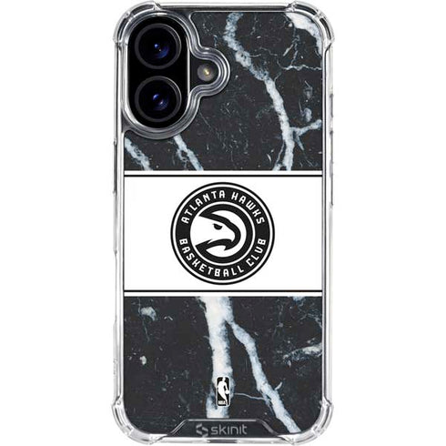 NBA Atlanta Hawks Marble iPhone 16 Clear Case