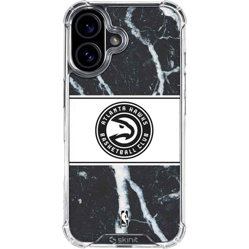 NBA Atlanta Hawks Marble iPhone 16 Plus Clear Case