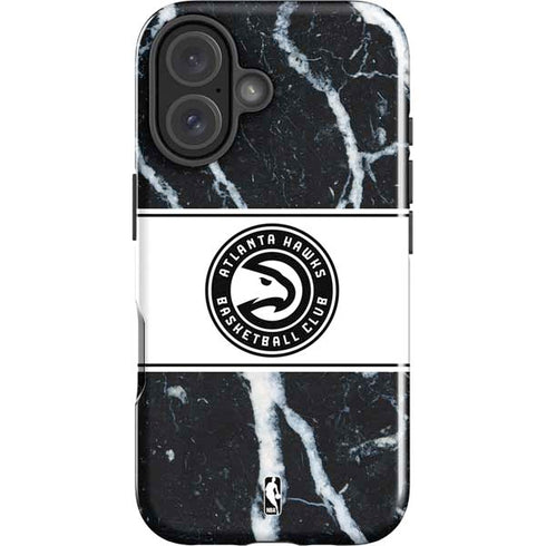 NBA Atlanta Hawks Marble iPhone 16 Plus Impact Case