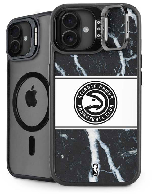 NBA Atlanta Hawks Marble iPhone 16 Plus Kickstand Case