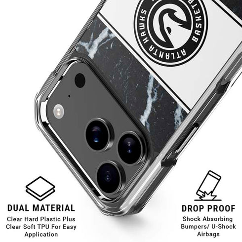 NBA Atlanta Hawks Marble iPhone 18 Pro Clear Case
