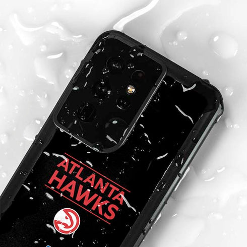 NBA Atlanta Hawks Standard - Black Galaxy S24 Ultra Waterproof Case