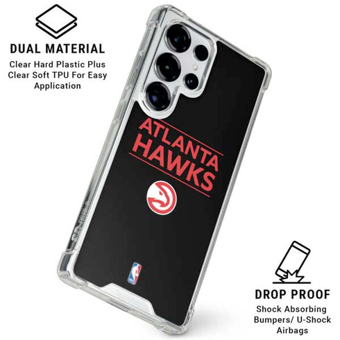 NBA Atlanta Hawks Standard - Black Galaxy S25 Ultra Clear Case