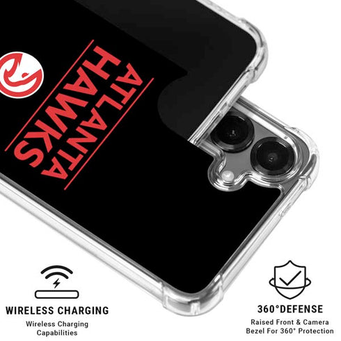 NBA Atlanta Hawks Standard - Black Galaxy S26 Clear Case