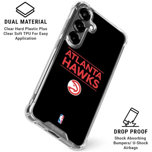 NBA Atlanta Hawks Standard - Black Galaxy S26 Clear Case