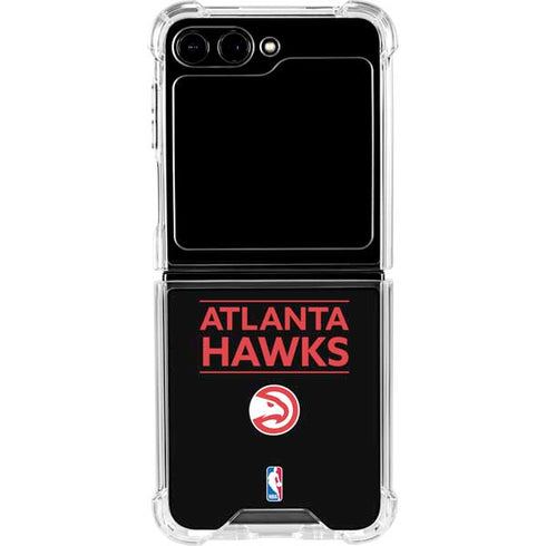 NBA Atlanta Hawks Standard - Black Galaxy Z Flip6 Clear Case