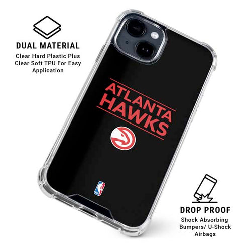 NBA Atlanta Hawks Standard - Black iPhone 15 Clear Case