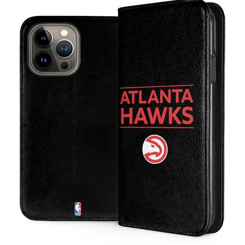 NBA Atlanta Hawks Standard - Black iPhone 15 Pro Max Folio Case