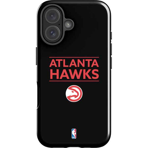 NBA Atlanta Hawks Standard - Black iPhone 16 Impact Case
