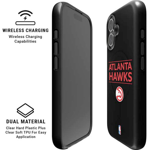 NBA Atlanta Hawks Standard - Black iPhone 16 Magsafe Impact Case