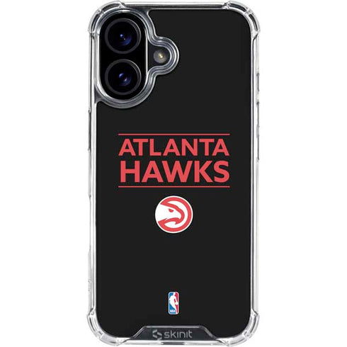 NBA Atlanta Hawks Standard - Black iPhone 16 Plus Clear Case