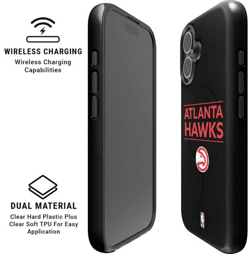 NBA Atlanta Hawks Standard - Black iPhone 16 Plus Magsafe Impact Case