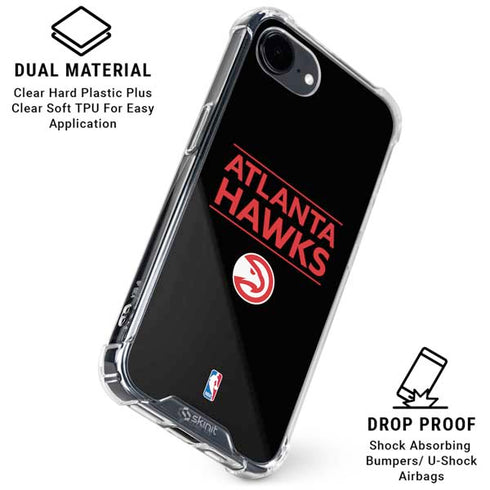 NBA Atlanta Hawks Standard - Black iPhone 16e Clear Case