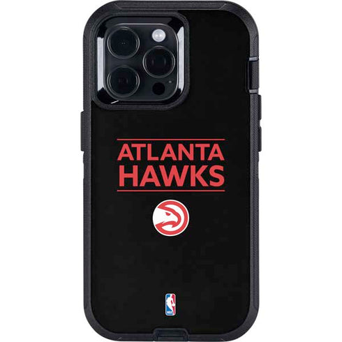 NBA Atlanta Hawks Standard - Black Otterbox Defender iPhone Skin