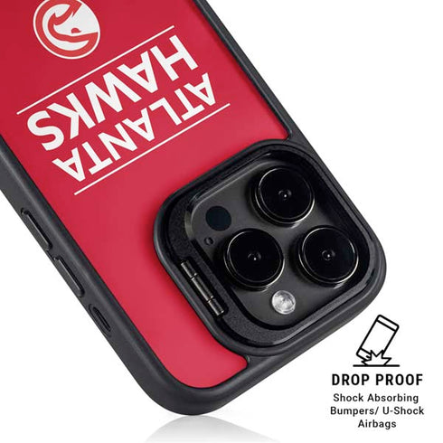 NBA Atlanta Hawks Standard - Red iPhone 14 Pro Kickstand Case