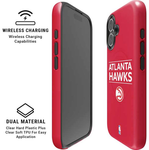 NBA Atlanta Hawks Standard - Red iPhone 16 Magsafe Impact Case
