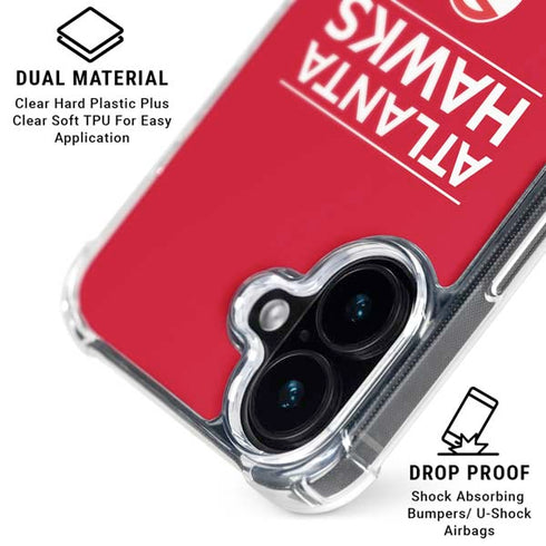 NBA Atlanta Hawks Standard - Red iPhone 16 Plus Clear Case