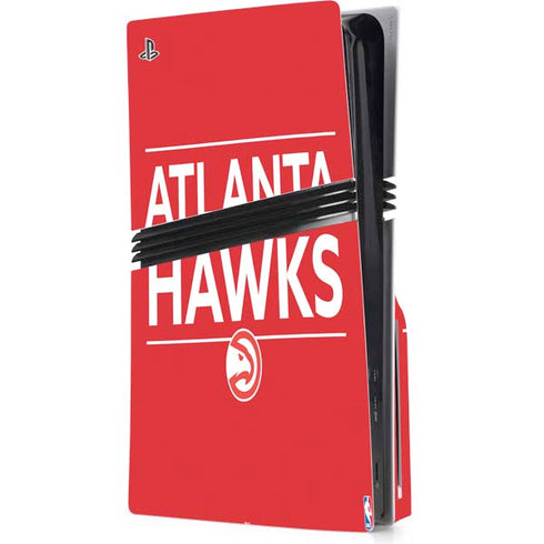 NBA Atlanta Hawks Standard - Red PS5 Pro Disk Console Skin