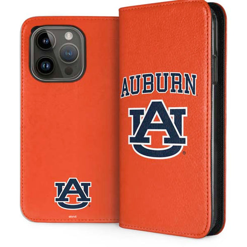 Auburn University AU Orange iPhone 15 Pro Folio Case