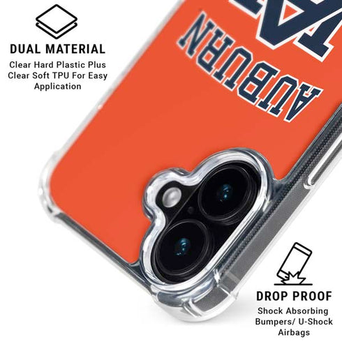Auburn University AU Orange iPhone 16 Clear Case