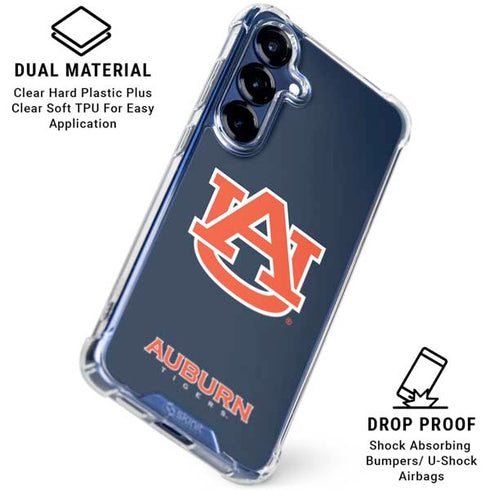 Auburn University Logo Blue Galaxy S25 Clear Case