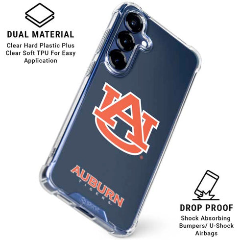 Auburn University Logo Blue Galaxy S25 Plus Clear Case