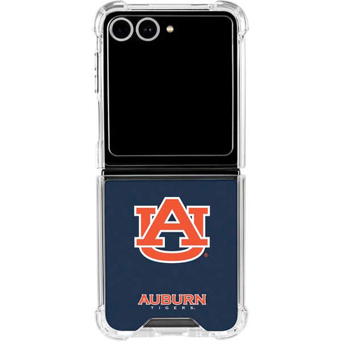 Auburn University Logo Blue Galaxy Z Flip7 Clear Case