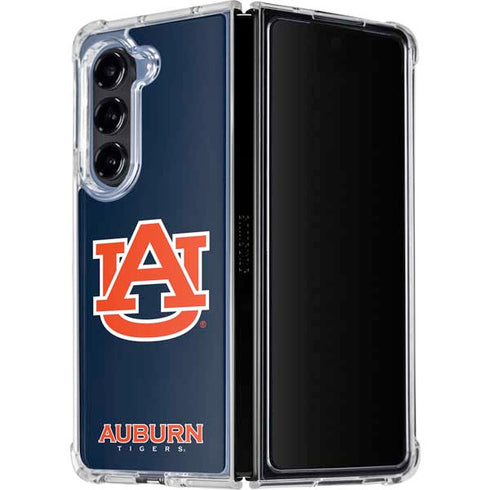 Auburn University Logo Blue Galaxy Z Fold5 5G Clear Case