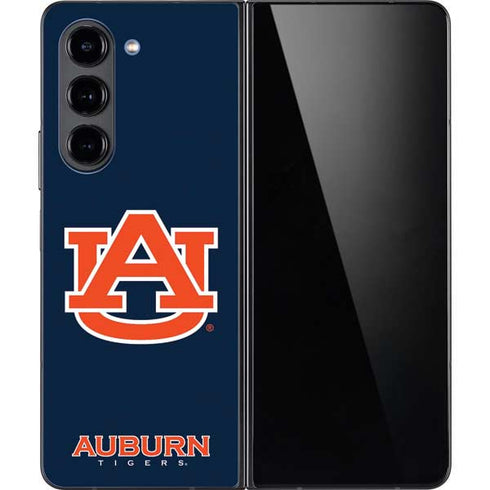 Auburn University Logo Blue Galaxy Z Fold5 5G Skin