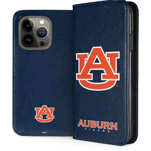 Auburn University Logo Blue iPhone 13 Pro Folio Case