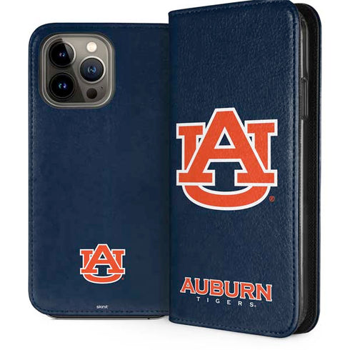 Auburn University Logo Blue iPhone 14 Pro Max Folio Case