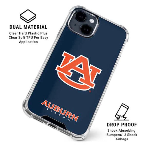 Auburn University Logo Blue iPhone 15 Clear Case