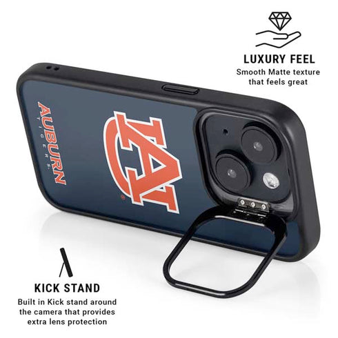 Auburn University Logo Blue iPhone 15 Plus Kickstand Case
