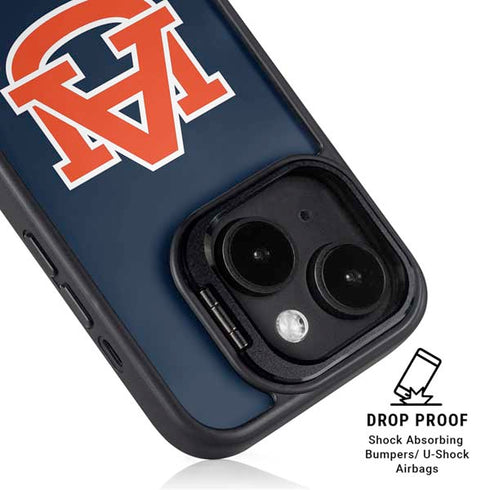 Auburn University Logo Blue iPhone 15 Plus Kickstand Case