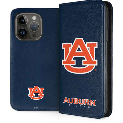 Auburn University Logo Blue iPhone 15 Pro Folio Case