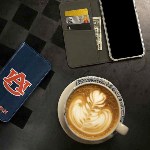 Auburn University Logo Blue iPhone 15 Pro Folio Case