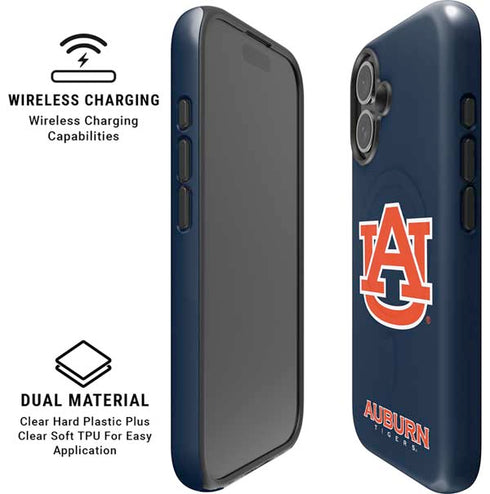 Auburn University Logo Blue iPhone 16 Magsafe Impact Case