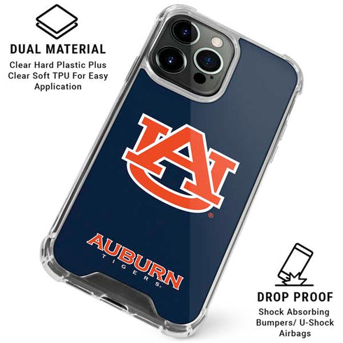 Auburn University Logo Blue iPhone 16 Pro Clear Case