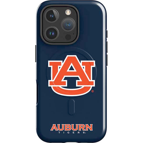 Auburn University Logo Blue iPhone 16 Pro Magsafe Impact Case