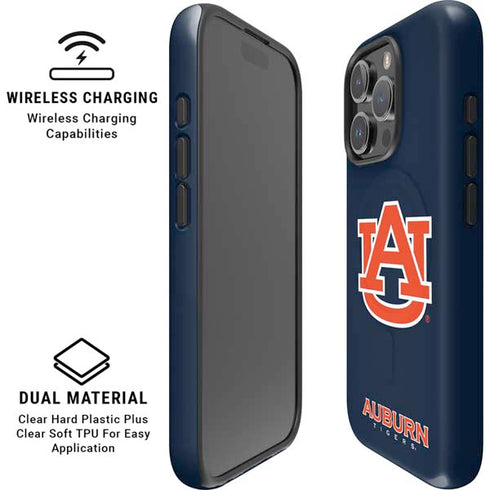 Auburn University Logo Blue iPhone 16 Pro Magsafe Impact Case