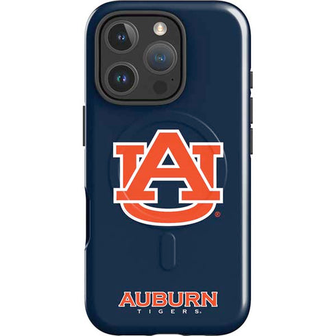 Auburn University Logo Blue iPhone 16 Pro Max Magsafe Impact Case