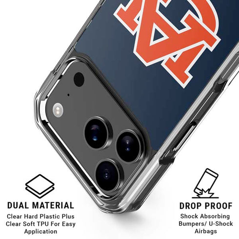 Auburn University Logo Blue iPhone 17 Pro Clear Case